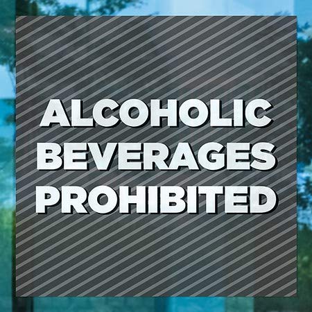 CGSignLab | משקאות אלכוהוליים אסורים -אתצני חלון אפור נצמד | 24 x24
